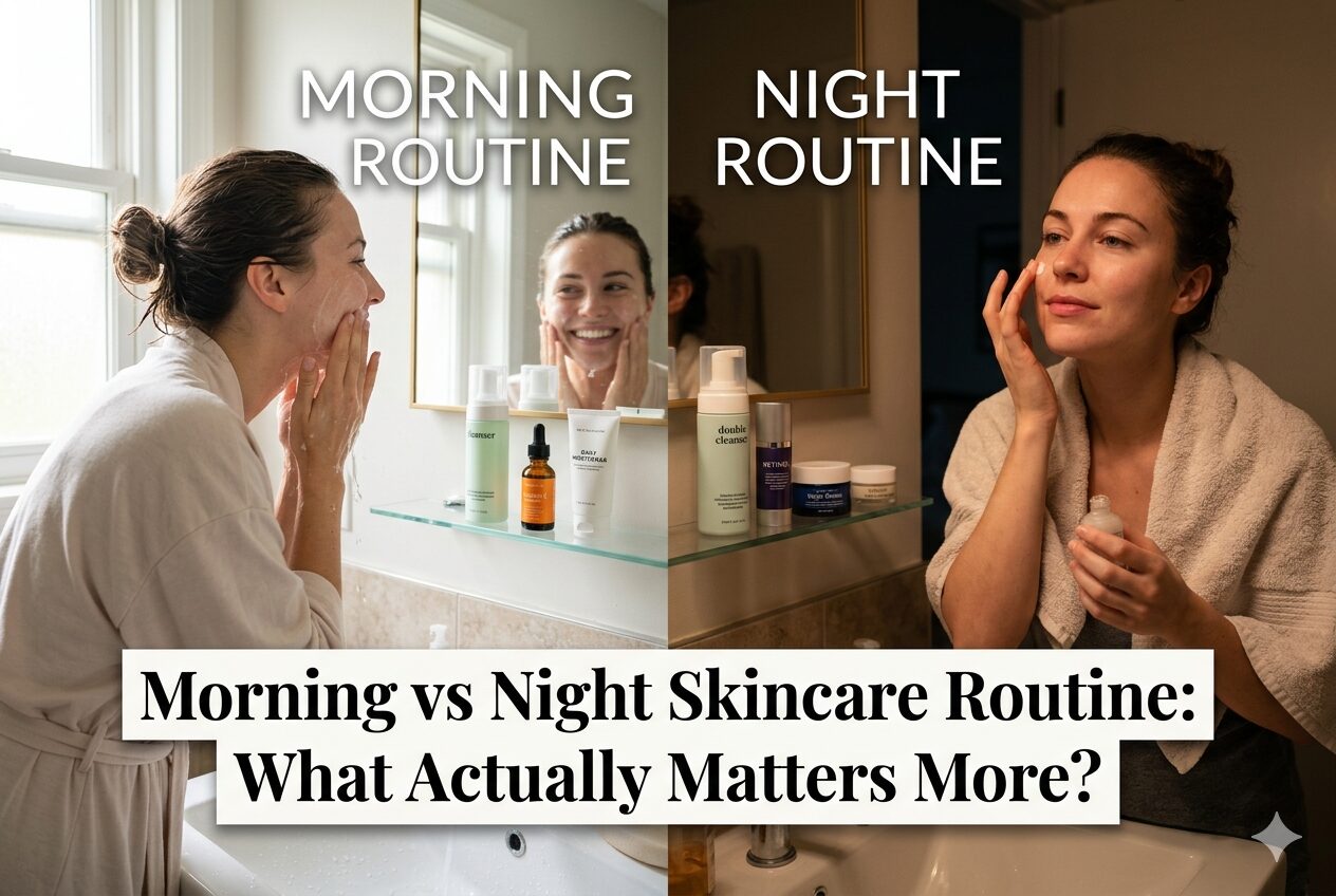 morning vs night skincare routine