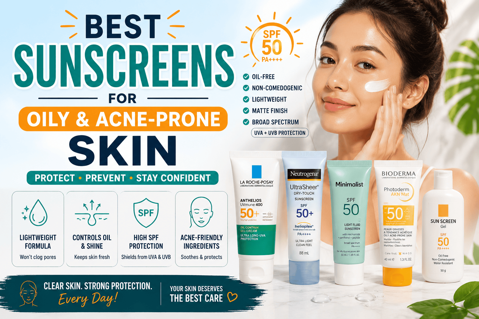 Best Sunscreens for Oily and Acne-Prone Skin