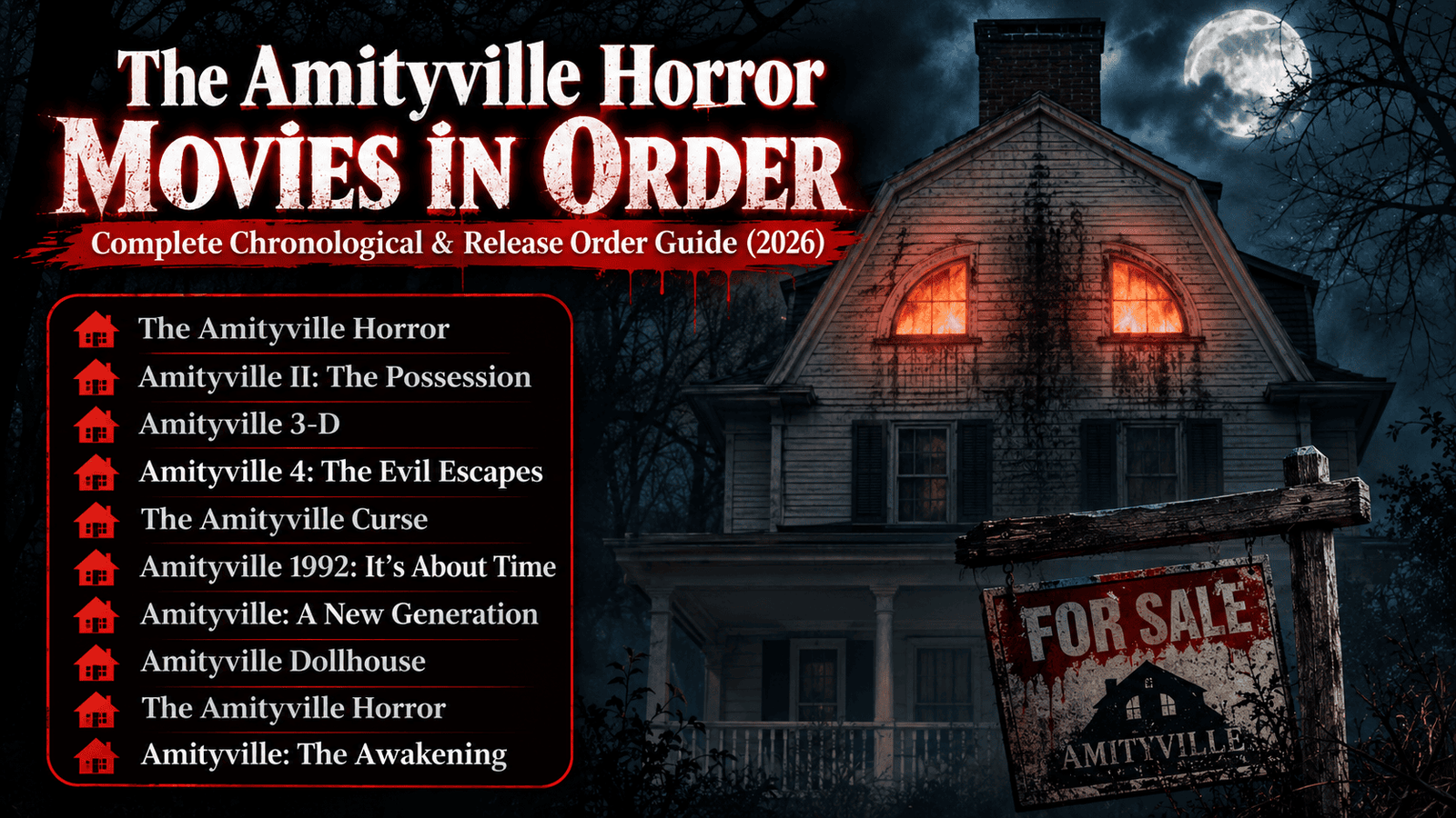 The Amityville Horror Movies in Order: Complete Chronological & Release Order Guide (2026)