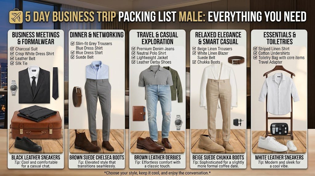5 Day Business Trip Packing List Male
