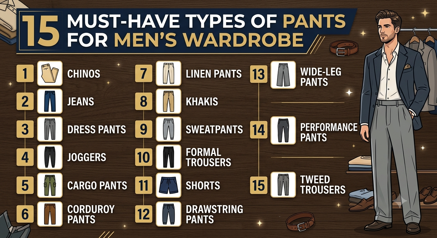 types of pants for men